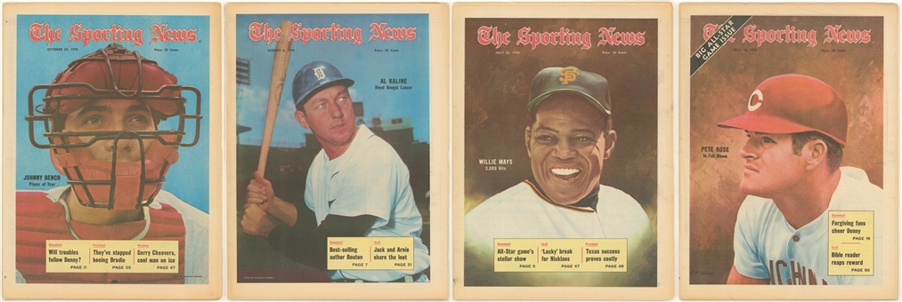 1970-1973 "The Sporting News" Magazine High Grade Collection (62 Different)